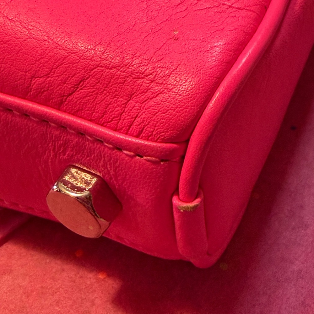 Rebecca Minkoff Mini M.A.C Electric Pink Leather Crossbody Bag Purse Chain Strap - Picture 9 of 17